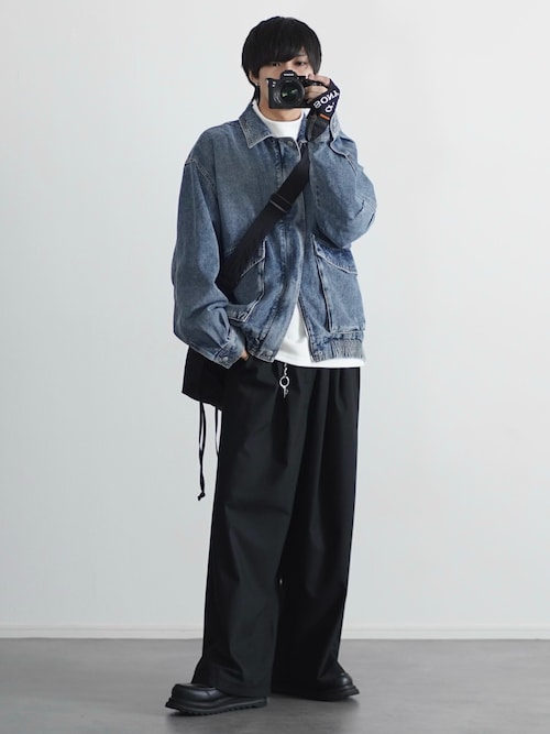 ミリタリーデザイン12オンスデニムショートブルゾン【セットアップ可能