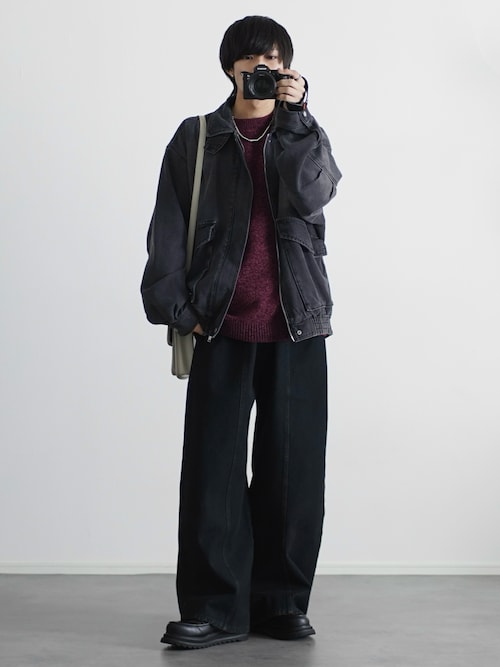 ミリタリーデザイン12オンスデニムショートブルゾン【セットアップ可能