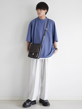 「ETELIO（エテリオ）の【2点セット】梨地ポケット付きクルービッグTシャツ＆ロングタンクトップアンサンブルセット（Tシャツ/カットソー）」を使った、こーせ︎︎︎︎︎︎︎︎さん（メンズ・169cm）の夏コーディネート