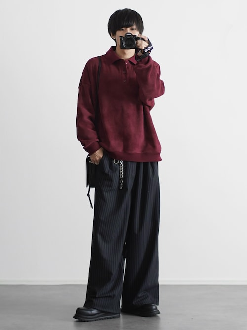 「ETELIO（エテリオ）の【25AW】カットコーデュロイ/ヴィンテージ加工 ポロシャツ（ポロシャツ）」を使った、こーせ︎︎︎︎︎︎︎︎さん（メンズ・169cm）の冬コーディネート