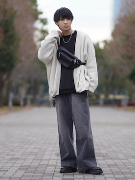 「Lui's（ルイス）のアイテム（パンツ）」を使った、こーせ︎︎︎︎︎︎︎︎さん（メンズ・169cm）の冬コーディネート