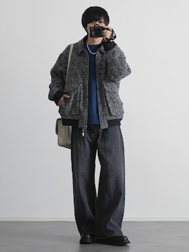 「アイテム（モカシン/デッキシューズ）」を使った、こーせ︎︎︎︎︎︎︎︎さん（メンズ・169cm）の秋コーディネート