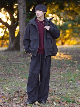 「アイテム（モカシン/デッキシューズ）」を使った、こーせ︎︎︎︎︎︎︎︎さん（メンズ・169cm）の冬コーディネート