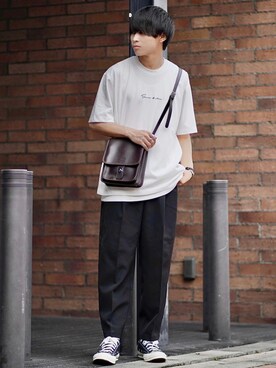 「DEVICE（デバイス）の【WEARISTA こーせ ×DEVICE コラボ】Rename フロントバックル ショルダーバッグ（ショルダーバッグ）」を使った、こーせ︎︎︎︎︎︎︎︎さん（メンズ・169cm）の夏コーディネート