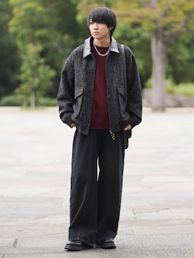 「アイテム（イヤーカフ）」を使った、こーせ︎︎︎︎︎︎︎︎さん（メンズ・169cm）の秋コーディネート