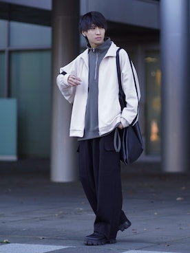 「ETELIO（エテリオ）の【2点セット】サージカルステンレスフープ　イヤーカフ　巾着付き（イヤーカフ）」を使った、こーせ︎︎︎︎︎︎︎︎さん（メンズ・169cm）の春コーディネート