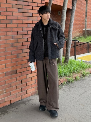 「ETELIO(エテリオ)の2WAY中綿シャギーブルゾン(ブルゾン)」を使った、こーせ︎︎︎︎︎︎︎︎さん(メンズ・169cm)の秋コーディネート