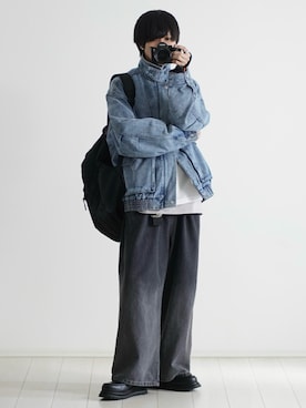 「グラデーションデニム」｜「アイテム（ジャケット/アウター）」を使った、こーせ︎︎︎︎︎︎︎︎さん（メンズ・169cm）の夏コーディネート