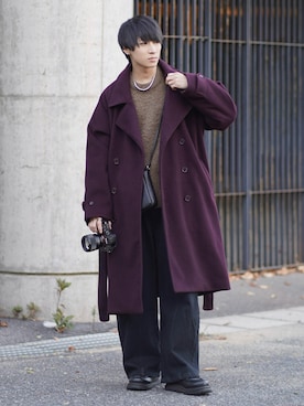 「ETELIO（エテリオ）の【2点セット】サージカルステンレスフープ　イヤーカフ　巾着付き（イヤーカフ）」を使った、こーせ︎︎︎︎︎︎︎︎さん（メンズ・169cm）の冬コーディネート