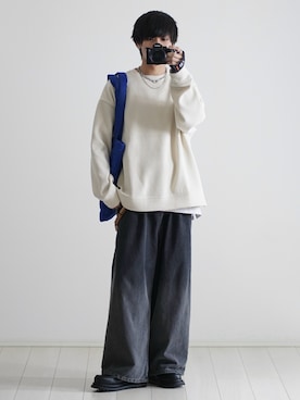 「グラデーションデニム」｜「アイテム（スウェット）」を使った、こーせ︎︎︎︎︎︎︎︎さん（メンズ・169cm）の秋コーディネート