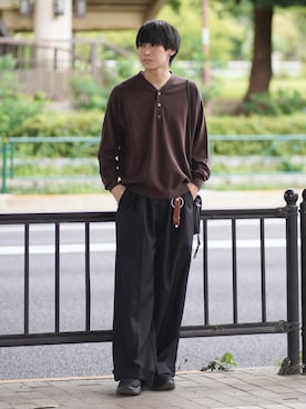 「アイテム（ニット/セーター）」を使った、こーせ︎︎︎︎︎︎︎︎さん（メンズ・169cm）の秋コーディネート