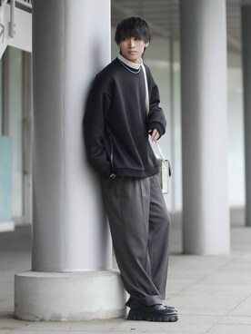 「ETELIO（エテリオ）の【2点セット】サージカルステンレスフープ　イヤーカフ　巾着付き（イヤーカフ）」を使った、こーせ︎︎︎︎︎︎︎︎さん（メンズ・169cm）の冬コーディネート