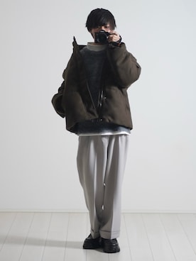 「ETELIO（エテリオ）の【2点セット】サージカルステンレスフープ　イヤーカフ　巾着付き（イヤーカフ）」を使った、こーせ︎︎︎︎︎︎︎︎さん（メンズ・169cm）の冬コーディネート