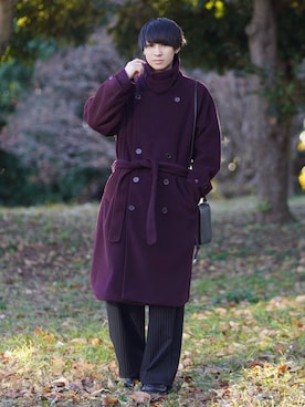 「アイテム（チェスターコート）」を使った、こーせ︎︎︎︎︎︎︎︎さん（メンズ・169cm）の冬コーディネート