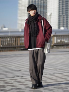 「カラーレンズ」｜「アイテム（ブルゾン）」を使った、こーせ︎︎︎︎︎︎︎︎さん（メンズ・169cm）の冬コーディネート