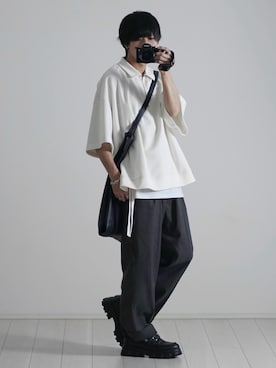 「ETELIO（エテリオ）の【2点セット】サージカルステンレスフープ　イヤーカフ　巾着付き（イヤーカフ）」を使った、こーせ︎︎︎︎︎︎︎︎さん（メンズ・169cm）の夏コーディネート