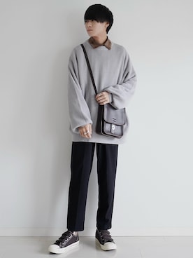 「DEVICE（デバイス）の【WEARISTA こーせ ×DEVICE コラボ】Rename フロントバックル ショルダーバッグ（ショルダーバッグ）」を使った、こーせ︎︎︎︎︎︎︎︎さん（メンズ・169cm）の冬コーディネート