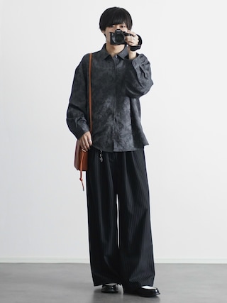 「ETELIO（エテリオ）の総柄ジャガードリラクシングシャツ（シャツ/ブラウス）」を使った、こーせ︎︎︎︎︎︎︎︎さん（メンズ・169cm）の春コーディネート