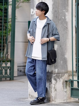 「DEVICE（デバイス）の【WEARISTA こーせ ×DEVICE コラボ】Rename フロントバックル ショルダーバッグ（ショルダーバッグ）」を使った、こーせ︎︎︎︎︎︎︎︎さん（メンズ・169cm）の夏コーディネート