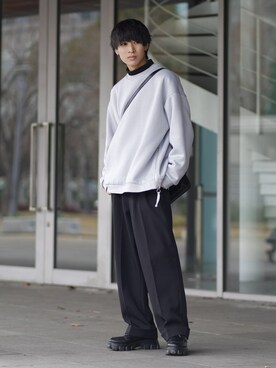 「ETELIO（エテリオ）の【2点セット】サージカルステンレスフープ　イヤーカフ　巾着付き（イヤーカフ）」を使った、こーせ︎︎︎︎︎︎︎︎さん（メンズ・169cm）の冬コーディネート