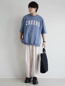 「エテリオ」｜「アイテム（スウェット）」を使った、こーせ︎︎︎︎︎︎︎︎さん（メンズ・169cm）の夏コーディネート