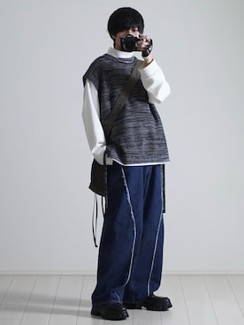 「ETELIO（エテリオ）の【2点セット】サージカルステンレスフープ　イヤーカフ　巾着付き（イヤーカフ）」を使った、こーせ︎︎︎︎︎︎︎︎さん（メンズ・169cm）の春コーディネート