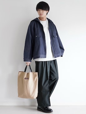 「CASPER JOHN（キャスパージョン）のアイテム（ブルゾン）」を使った、こーせ︎︎︎︎︎︎︎︎さん（メンズ・169cm）の春コーディネート