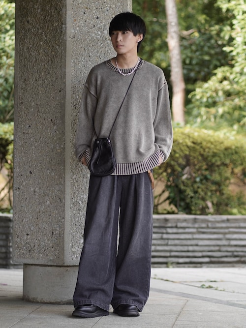 モカシン・デッキシューズ 黒と毛皮のコンビネーション　サイズ42 モカシン・デッキシューズ 黒と毛皮のコンビネーションサイズ42