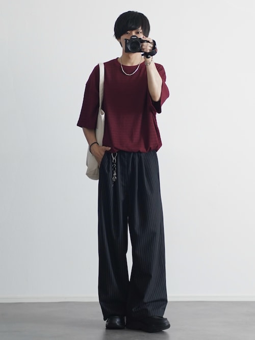 MARNI archive ネイビー ワイドバギースラックス 2タックTRツイルワイドバギースラックス（スラックス）｜ETELIO