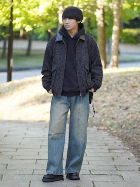 「アイテム（イヤーカフ）」を使った、こーせ︎︎︎︎︎︎︎︎さん（メンズ・169cm）の冬コーディネート