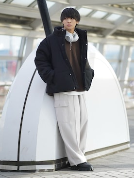 「ETELIO（エテリオ）の【2点セット】サージカルステンレスフープ　イヤーカフ　巾着付き（イヤーカフ）」を使った、こーせ︎︎︎︎︎︎︎︎さん（メンズ・169cm）の冬コーディネート