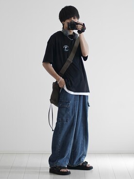 「ETELIO（エテリオ）の【SILVER925コーティング】メタルアンカー＆サークルチェーンブレスレット（ブレスレット）」を使った、こーせ︎︎︎︎︎︎︎︎さん（メンズ・169cm）の春コーディネート