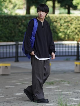 「ETELIO（エテリオ）の【2点セット】サージカルステンレスフープ　イヤーカフ　巾着付き（イヤーカフ）」を使った、こーせ︎︎︎︎︎︎︎︎さん（メンズ・169cm）の秋コーディネート