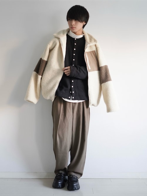 アニエスベー　M001 CARDIGAN カーディガンプレッション　アイボリー agnes b. カーディガン M001 CARDIGAN LE PETIT カーディガン