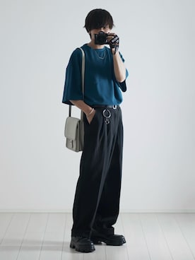 「ETELIO（エテリオ）の【2点セット】梨地ポケット付きクルービッグTシャツ＆ロングタンクトップアンサンブルセット（Tシャツ/カットソー）」を使った、こーせ︎︎︎︎︎︎︎︎さん（メンズ・169cm）の夏コーディネート