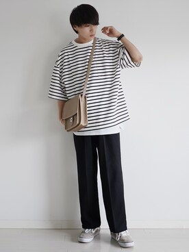 「ETELIO（エテリオ）の【2点セット】サージカルステンレスフープ　イヤーカフ　巾着付き（イヤーカフ）」を使った、こーせ︎︎︎︎︎︎︎︎さん（メンズ・169cm）の夏コーディネート