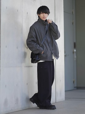 「ETELIO（エテリオ）の【2点セット】サージカルステンレスフープ　イヤーカフ　巾着付き（イヤーカフ）」を使った、こーせ︎︎︎︎︎︎︎︎さん（メンズ・169cm）の冬コーディネート