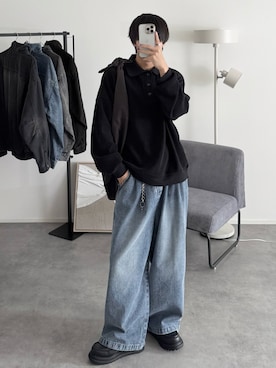「アイテム（イヤーカフ）」を使った、こーせ︎︎︎︎︎︎︎︎さん（メンズ・169cm）の秋コーディネート