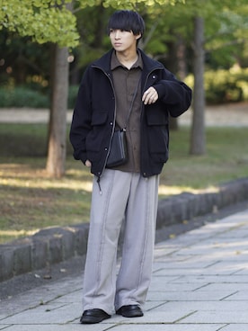 「アイテム（イヤーカフ）」を使った、こーせ︎︎︎︎︎︎︎︎さん（メンズ・169cm）の冬コーディネート