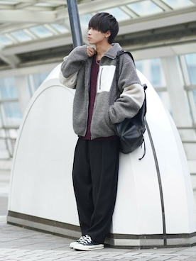 「アイテム（イヤーカフ）」を使った、こーせ︎︎︎︎︎︎︎︎さん（メンズ・169cm）の冬コーディネート