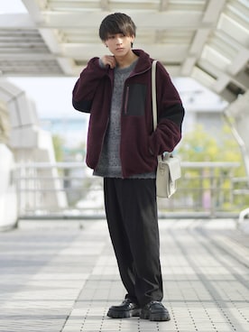 「ETELIO（エテリオ）のアイテム（その他アウター）」を使った、こーせ︎︎︎︎︎︎︎︎さん（メンズ・169cm）の冬コーディネート