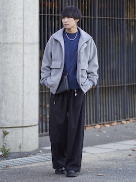 「アイテム（イヤーカフ）」を使った、こーせ︎︎︎︎︎︎︎︎さん（メンズ・169cm）の冬コーディネート