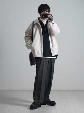 「ETELIO（エテリオ）の【2点セット】サージカルステンレスフープ　イヤーカフ　巾着付き（イヤーカフ）」を使った、こーせ︎︎︎︎︎︎︎︎さん（メンズ・169cm）の冬コーディネート