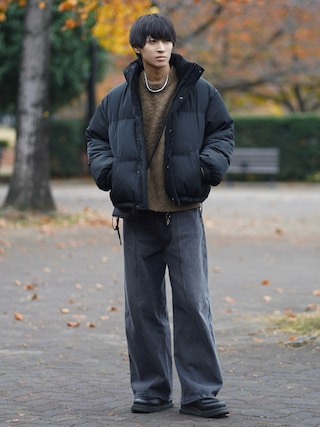 「ETELIO（エテリオ）のウールブレンドシャギーデザインニット（ニット/セーター）」を使った、こーせ︎︎︎︎︎︎︎︎さん（メンズ・169cm）の冬コーディネート