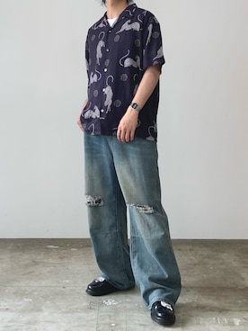 「Theater code（シアターコード）のアイテム」を使った、mikiさん（メンズ・170cm）の夏コーディネート