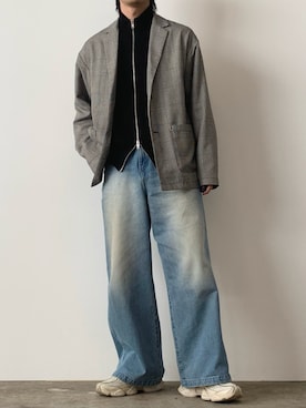 「GU（ジーユー）のアイテム（トップス）」を使った、mikiさん（メンズ・170cm）の冬コーディネート