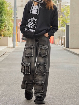 「アイテム（スリッポン）」を使った、mikiさん（メンズ・178cm）の秋コーディネート