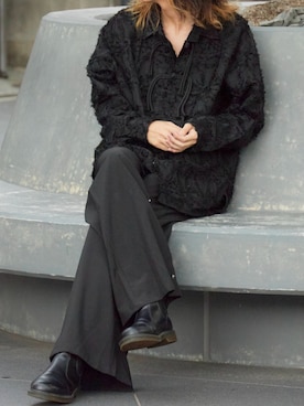 「Theater code（シアターコード）のアイテム（トップス）」を使った、mikiさん（メンズ・178cm）の秋コーディネート