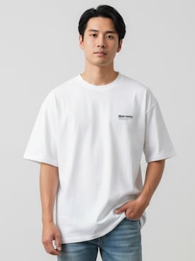 「Russell Athletic（ラッセルアスレティック）のRUSSELL ATHLETIC / ラッセルアスレティック dri-power Jersey Diagonal T ドライパワー ジャージー ダイアゴナル Tシャツ 半袖 吸汗速乾 メンズ 2026年 夏 夏服（Tシャツ/カットソー、ホワイト系）」を使った、mikiさん（メンズ・178cm）の夏コーディネート