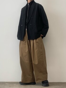 「チョコ色に染まれ」｜「アイテム（チノパンツ）」を使った、mikiさん（メンズ・170cm）の冬コーディネート